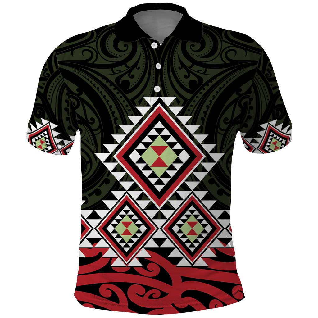 Kia Ora Aotearoa Polo Shirt 2025 Pasifika Maori Taniko Motifs LT14 Black - Polynesian Pride