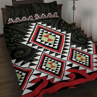 Kia Ora Aotearoa Quilt Bed Set 2025 Pasifika Maori Taniko Motifs LT14 Black - Polynesian Pride