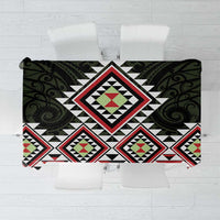 Kia Ora Aotearoa Tablecloth 2025 Pasifika Maori Taniko Motifs LT14 Black - Polynesian Pride