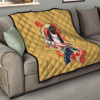 Japanese Geisha Koi Fish Quilt Cherry Blossoms Yellow Seigaiha Pattern LT14 - Polynesian Pride
