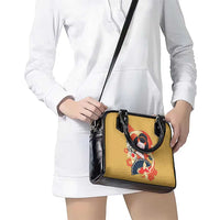 Japanese Geisha Koi Fish Shoulder Handbag Cherry Blossoms Yellow Seigaiha Pattern LT14 - Polynesian Pride