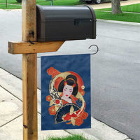 Japanese Geisha Koi Fish Garden Flag Cherry Blossoms Blue Seigaiha Pattern LT14 - Polynesian Pride