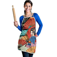 Japanese Geisha Katana Apron Japan Sensu Seigaiha Pattern LT14 - Polynesian Pride