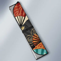 Japanese Geisha Katana Auto Sun Shade Japan Sensu Seigaiha Pattern LT14 - Polynesian Pride