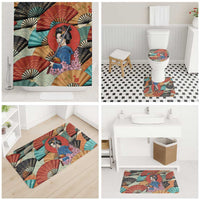Japanese Geisha Katana Bathroom Set Japan Sensu Seigaiha Pattern LT14 - Polynesian Pride