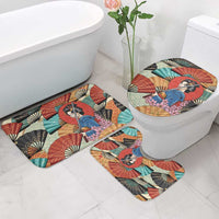 Japanese Geisha Katana Bathroom Set Japan Sensu Seigaiha Pattern LT14 - Polynesian Pride