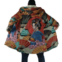 Japanese Geisha Katana Cloak Japan Sensu Seigaiha Pattern LT14 - Polynesian Pride
