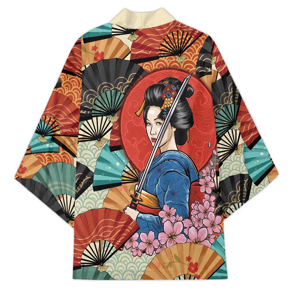 Japanese Geisha Katana Kimono Japan Sensu Seigaiha Pattern LT14 - Polynesian Pride