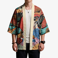 Japanese Geisha Katana Kimono Japan Sensu Seigaiha Pattern LT14 - Polynesian Pride