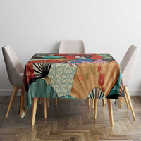 Japanese Geisha Katana Tablecloth Japan Sensu Seigaiha Pattern LT14 - Polynesian Pride