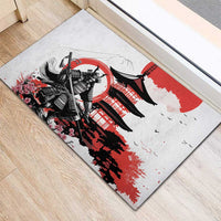 Japanese Samurai Warrior Enso Rubber Doormat Japan Pagoda Sakura Watercolor LT14 - Polynesian Pride