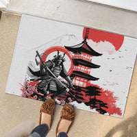 Japanese Samurai Warrior Enso Rubber Doormat Japan Pagoda Sakura Watercolor LT14 - Polynesian Pride