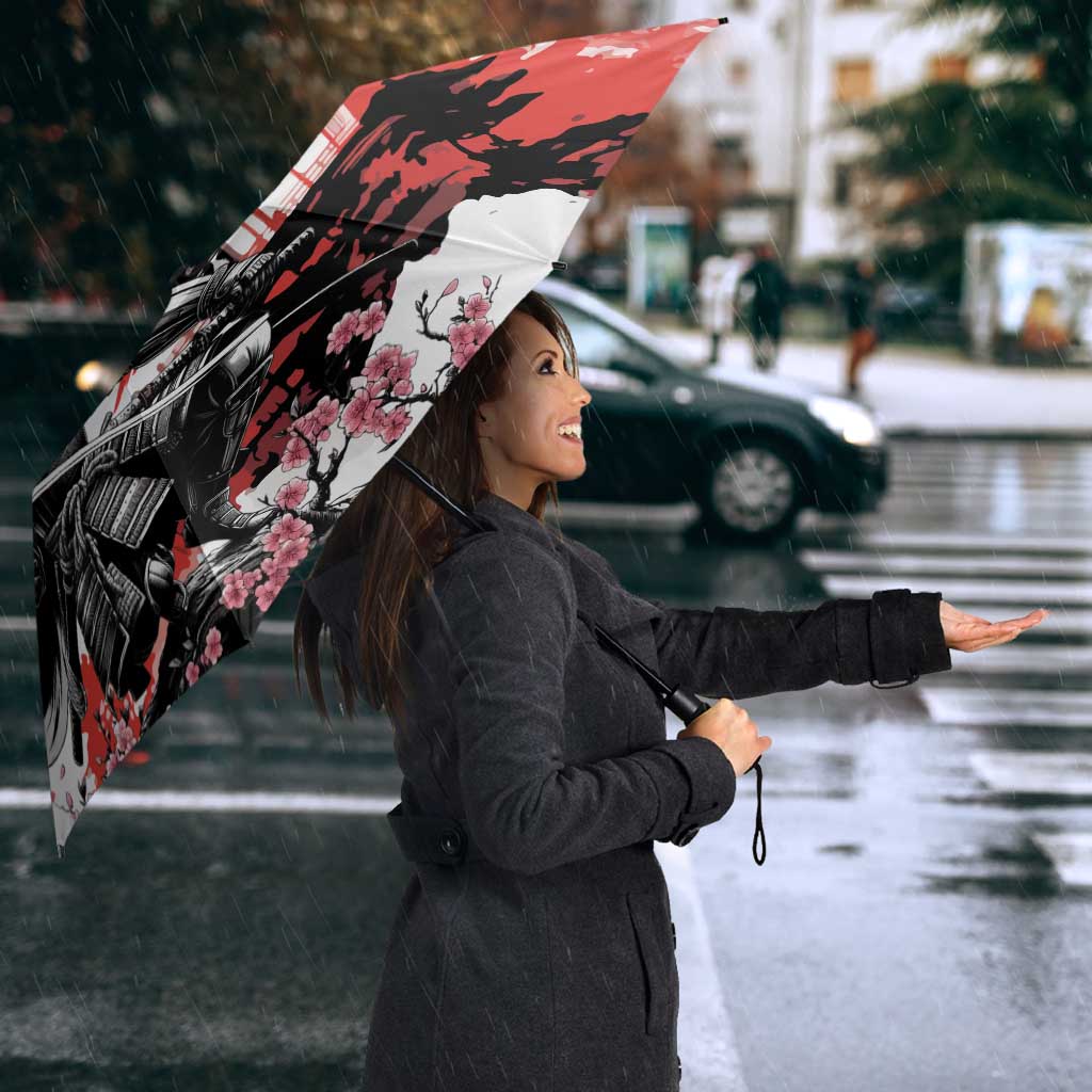 Japanese Samurai Warrior Enso Umbrella Japan Pagoda Sakura Watercolor LT14 - Polynesian Pride