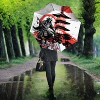 Japanese Samurai Warrior Enso Umbrella Japan Pagoda Sakura Watercolor LT14 - Polynesian Pride