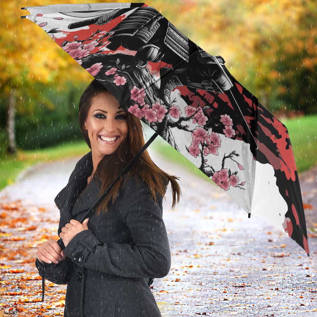 Japanese Samurai Warrior Enso Umbrella Japan Pagoda Sakura Watercolor LT14 - Polynesian Pride