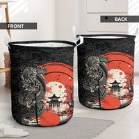 Japanese Dragon Katana Enso Laundry Basket Japan Pagoda Seamless Cloud LT14 - Polynesian Pride