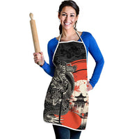 Japanese Dragon Katana Enso Apron Japan Pagoda Seamless Cloud LT14 - Polynesian Pride