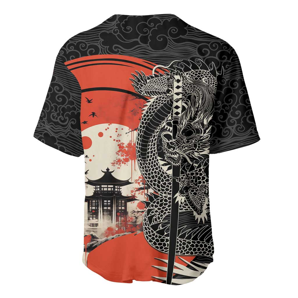 Japanese Dragon Katana Enso Baseball Jersey Japan Pagoda Seamless Cloud LT14 - Polynesian Pride