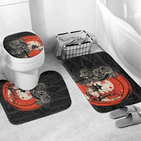 Japanese Dragon Katana Enso Bathroom Set Japan Pagoda Seamless Cloud LT14 Mat Set Only (3 pcs) One Size Black - Polynesian Pride