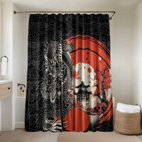 Japanese Dragon Katana Enso Bathroom Set Japan Pagoda Seamless Cloud LT14 Shower Curtain Only Black - Polynesian Pride