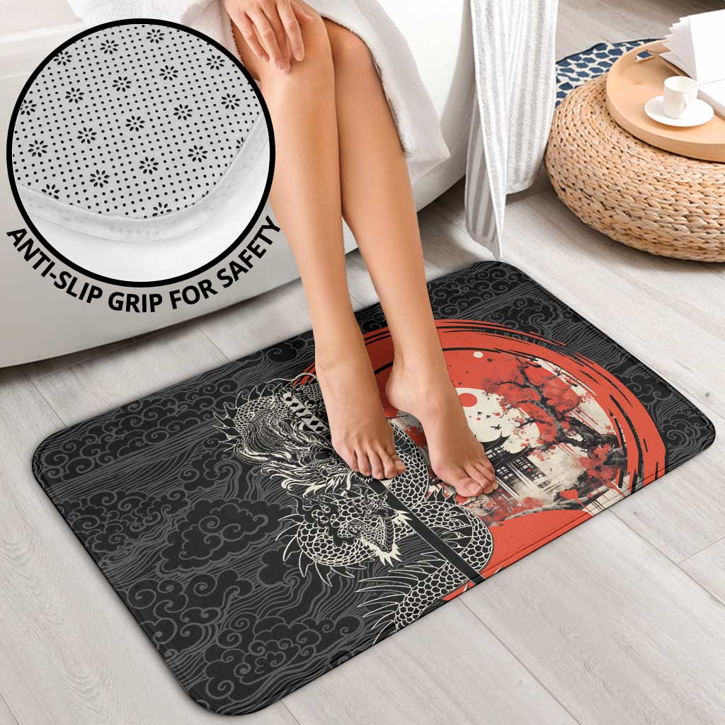 Japanese Dragon Katana Enso Bathroom Set Japan Pagoda Seamless Cloud LT14 - Polynesian Pride