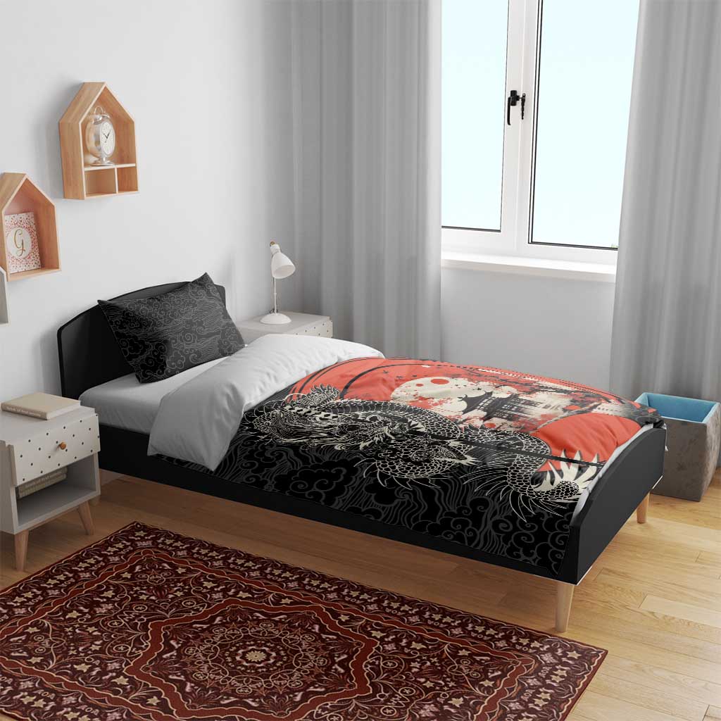 Japanese Dragon Katana Enso Bedding Set Japan Pagoda Seamless Cloud LT14 - Polynesian Pride