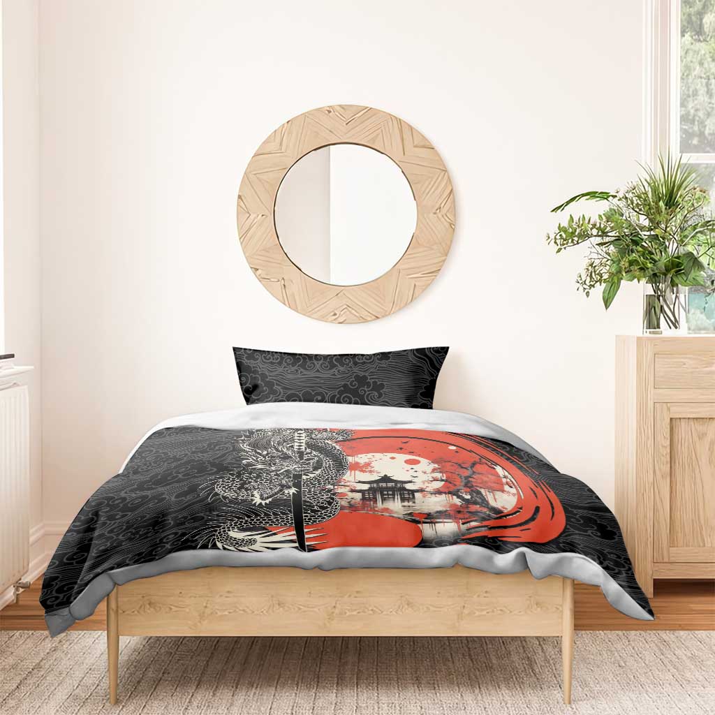 Japanese Dragon Katana Enso Bedding Set Japan Pagoda Seamless Cloud LT14 - Polynesian Pride