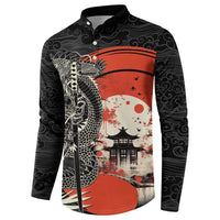 Japanese Dragon Katana Enso Button Sweatshirt Japan Pagoda Seamless Cloud LT14 - Polynesian Pride