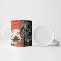 Japanese Dragon Katana Enso Ceramic Mug Japan Pagoda Seamless Cloud LT14 - Polynesian Pride