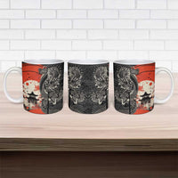 Japanese Dragon Katana Enso Ceramic Mug Japan Pagoda Seamless Cloud LT14 - Polynesian Pride