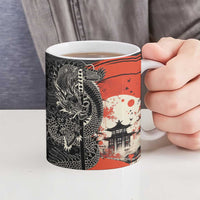 Japanese Dragon Katana Enso Ceramic Mug Japan Pagoda Seamless Cloud LT14 - Polynesian Pride