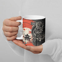 Japanese Dragon Katana Enso Ceramic Mug Japan Pagoda Seamless Cloud LT14 - Polynesian Pride