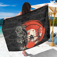 Japanese Dragon Katana Enso Sarong Japan Pagoda Seamless Cloud LT14 One Size 44 x 66 inches Black - Polynesian Pride
