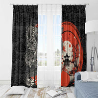 Japanese Dragon Katana Enso Window Curtain Japan Pagoda Seamless Cloud LT14 - Polynesian Pride