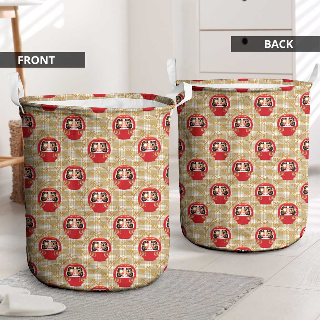 Japanese Daruma Doll Laundry Basket Palaka With Seamless Bamboo Pattern LT14 - Polynesian Pride