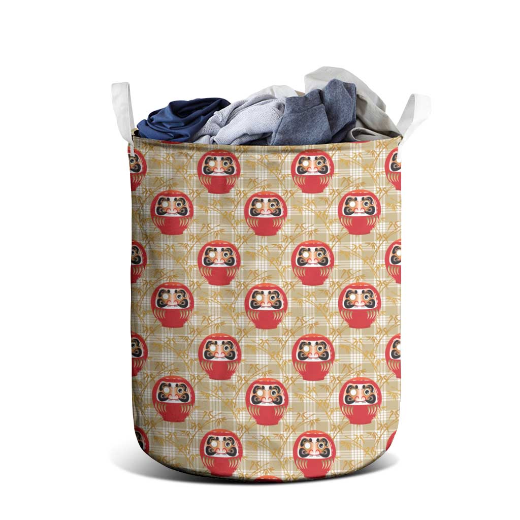 Japanese Daruma Doll Laundry Basket Palaka With Seamless Bamboo Pattern LT14 - Polynesian Pride