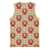 Japanese Daruma Doll Basketball Jersey Palaka With Seamless Bamboo Pattern LT14 - Polynesian Pride