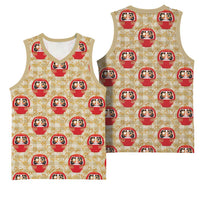 Japanese Daruma Doll Basketball Jersey Palaka With Seamless Bamboo Pattern LT14 - Polynesian Pride