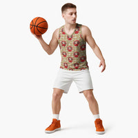 Japanese Daruma Doll Basketball Jersey Palaka With Seamless Bamboo Pattern LT14 - Polynesian Pride