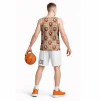 Japanese Daruma Doll Basketball Jersey Palaka With Seamless Bamboo Pattern LT14 - Polynesian Pride