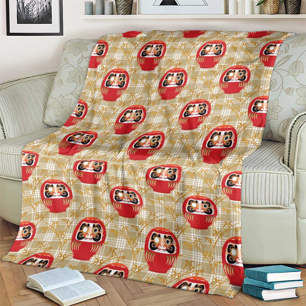 Japanese Daruma Doll Blanket Palaka With Seamless Bamboo Pattern LT14 - Polynesian Pride