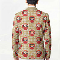 Japanese Daruma Doll Blazer Palaka With Seamless Bamboo Pattern LT14 - Polynesian Pride