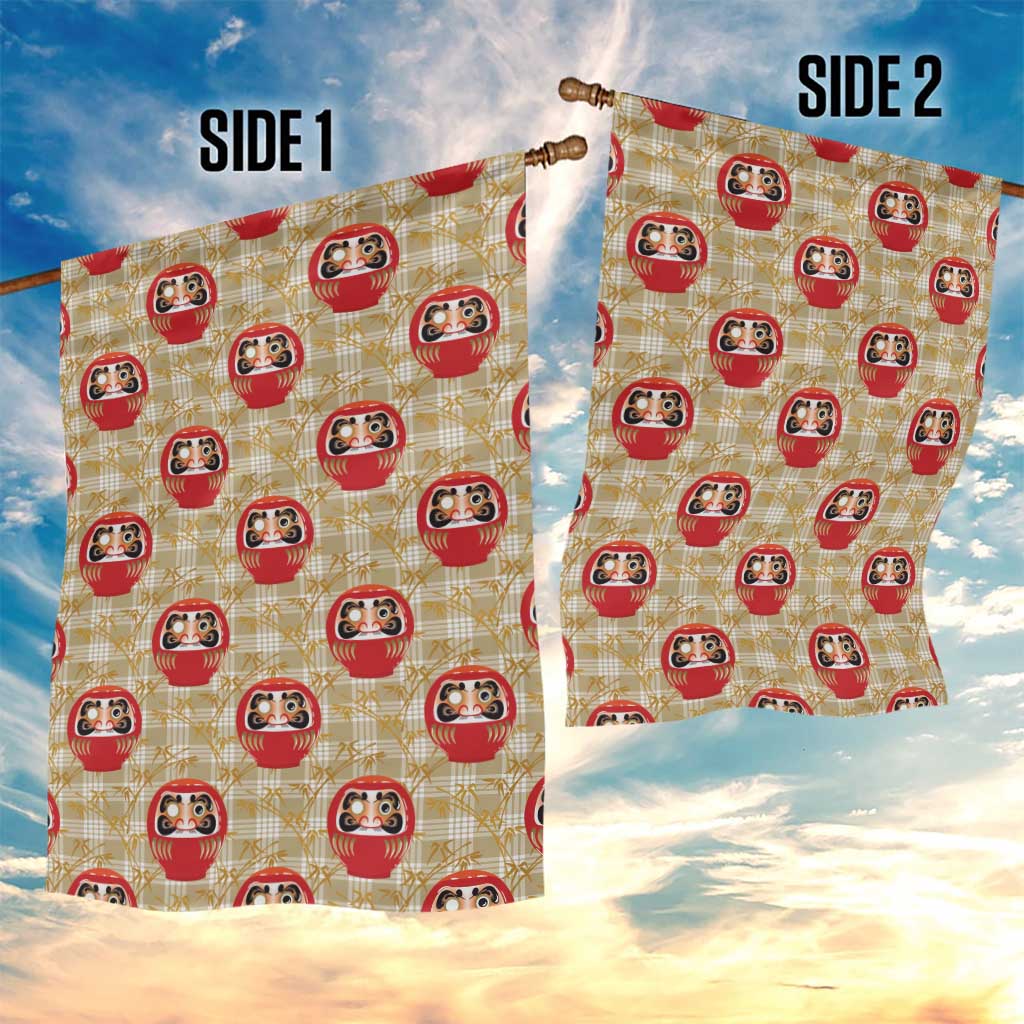 Japanese Daruma Doll Garden Flag Palaka With Seamless Bamboo Pattern LT14 - Polynesian Pride