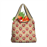 Japanese Daruma Doll Grocery Bag Palaka With Seamless Bamboo Pattern LT14 1-pack One Size Beige - Polynesian Pride