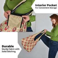 Japanese Daruma Doll Grocery Bag Palaka With Seamless Bamboo Pattern LT14 - Polynesian Pride