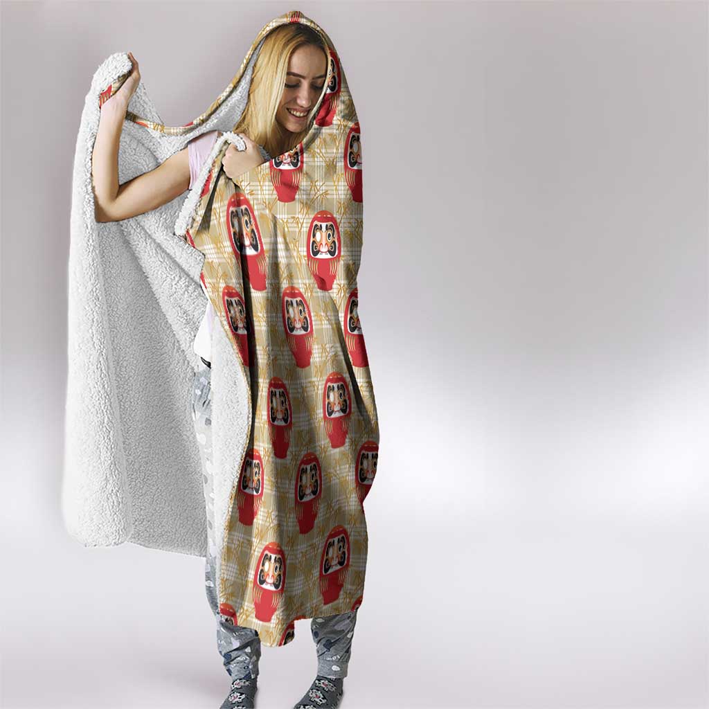Japanese Daruma Doll Hooded Blanket Palaka With Seamless Bamboo Pattern LT14 - Polynesian Pride