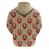 Japanese Daruma Doll Hoodie Palaka With Seamless Bamboo Pattern LT14 - Polynesian Pride