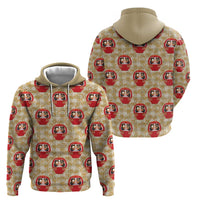Japanese Daruma Doll Hoodie Palaka With Seamless Bamboo Pattern LT14 - Polynesian Pride