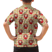 Japanese Daruma Doll Kid Hawaiian Shirt Palaka With Seamless Bamboo Pattern LT14 - Polynesian Pride