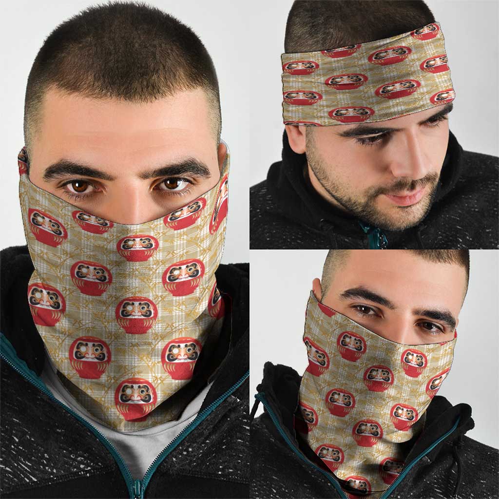 Japanese Daruma Doll Neck Gaiter Palaka With Seamless Bamboo Pattern LT14 - Polynesian Pride